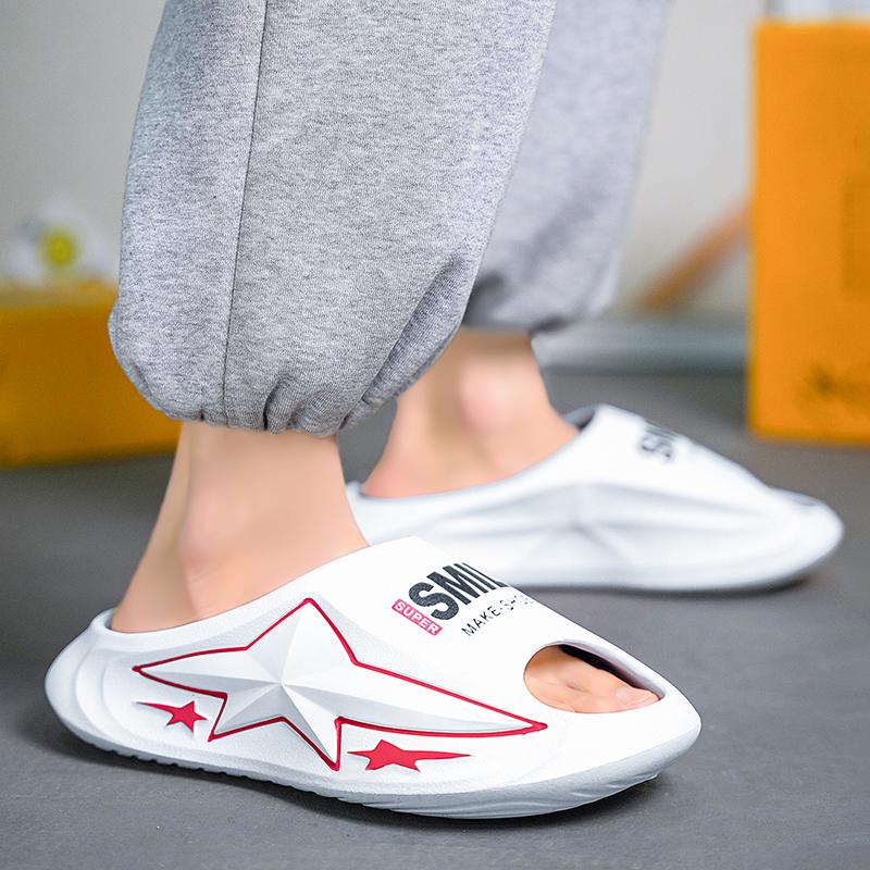 Men's Slippers Flat Sandals Thick Bottom Shoes for Men Soft and Comfortable Wear-resistant Non-Slip Beach Shoes Beach Fashion