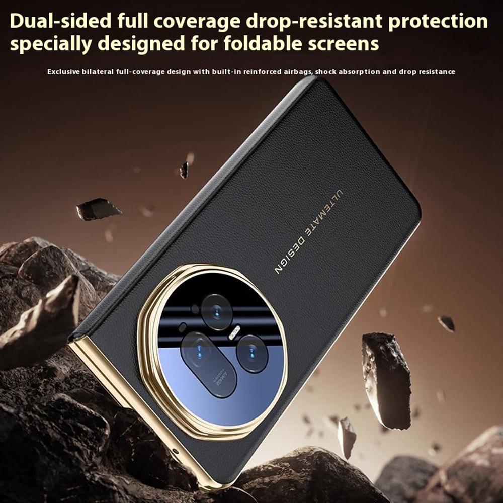 For Honor Magic V5 5G Case Smart View Window Leather Phone Cover with Metal Lens Kickstand