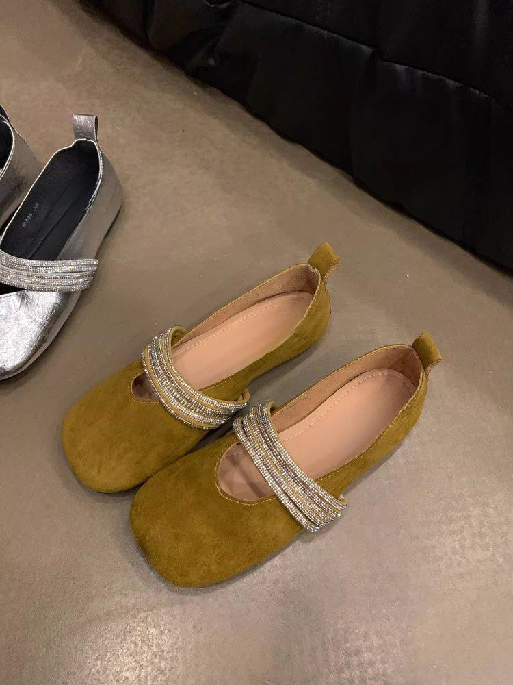 French Black Single Shoes Women's 2025 New Spring and Summer Flat-bottomed Evening Shoes Gentle Wind Ballet Shoes with Skirts Grandma Shoes
