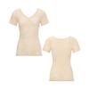 Triumph Cotton Mesh Innerwear Sleeve Top 1595 Size L 100% 5300, 3/4 (White),