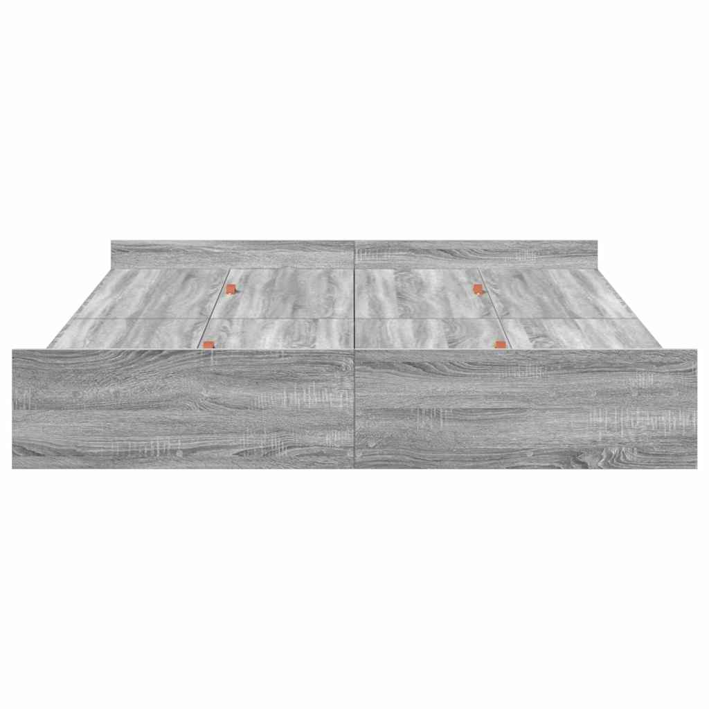 Storage Bed Frame Grey Sonoma 135 x 190 cm