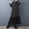 Long sleeve plus size black vintage floral new in dresses for women spring autumn casual loose dress
