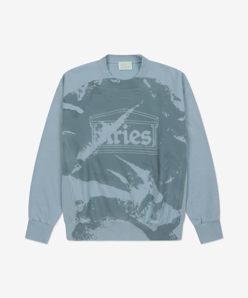 ARIES Sunbleached Cross Grain Temple Sweatshirt - Gray Blue / Star22200Grybl