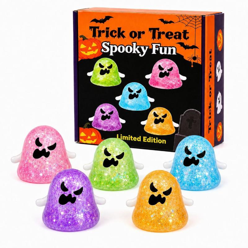 5Pcs Ghost Pinch Set Stress-Relief Toy Halloween Prank Ghost Festival Tricky Party Carnival Celebration Gift Souvenir