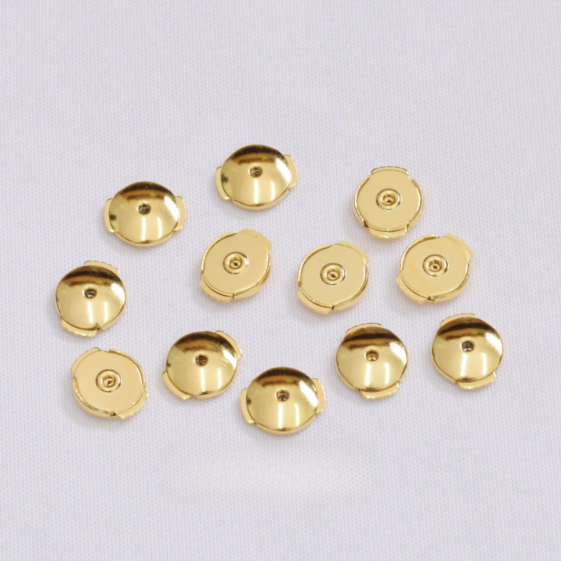 

10 шт. 18-каратного золота, большие беруши-гвоздики в форме летающей тарелки, модные держатели для ушей, аксессуары для сережек своими руками