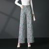 2025 Spring/Autumn High-Waist Printed Wide-Leg Jeans for Women: Slimming, Loose-Fit, Long Pants