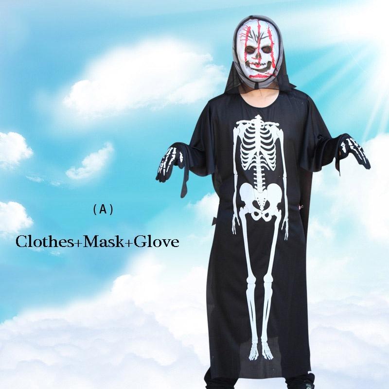 Premium Quality Halloween Costume Masquerade With Human Skeleton Ghost And Devil Mask
