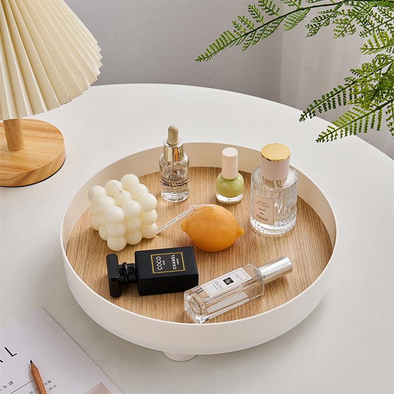 Nordic Round Coffee Table Tray for Ornaments, Aromatherapy, Perfume, and Cosmetics Storage.
