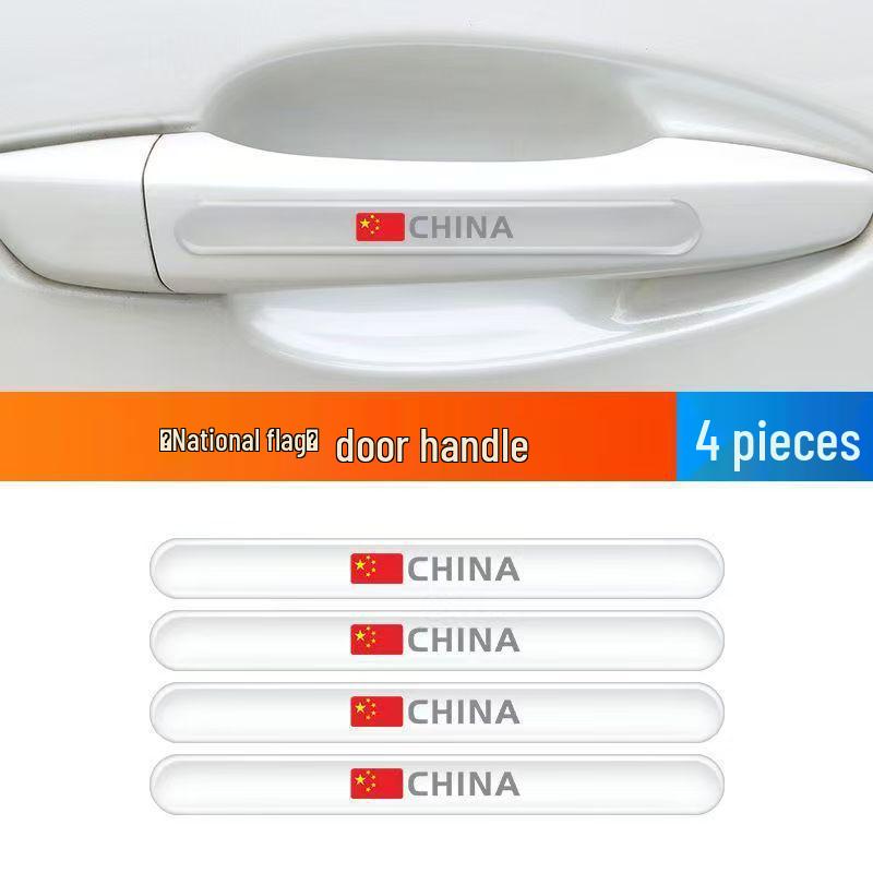 Transparent Car Door Anti-Collision and Scratch-Resistant Handle Protection Stickers - Cartoon Decor.