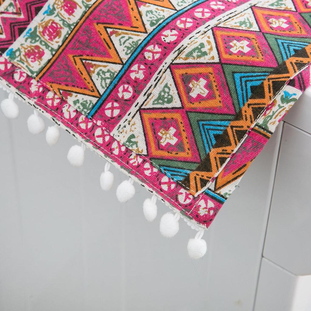 Red Bohemian Mediterranean Refrigerator & Washer Dust Cover