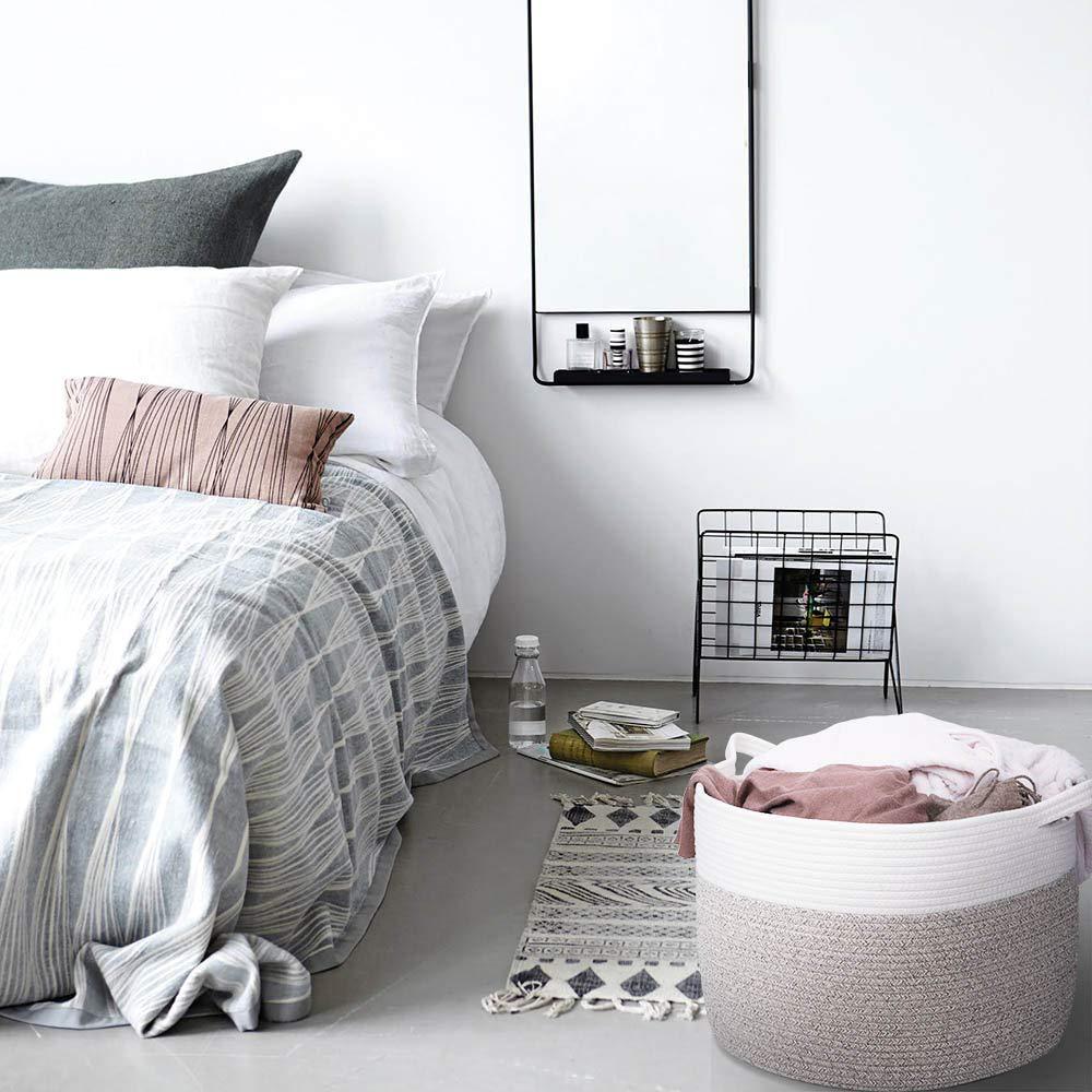Cotton Rope Woven Basket - Foldable Wardrobe & Shelf Storage for Sundries