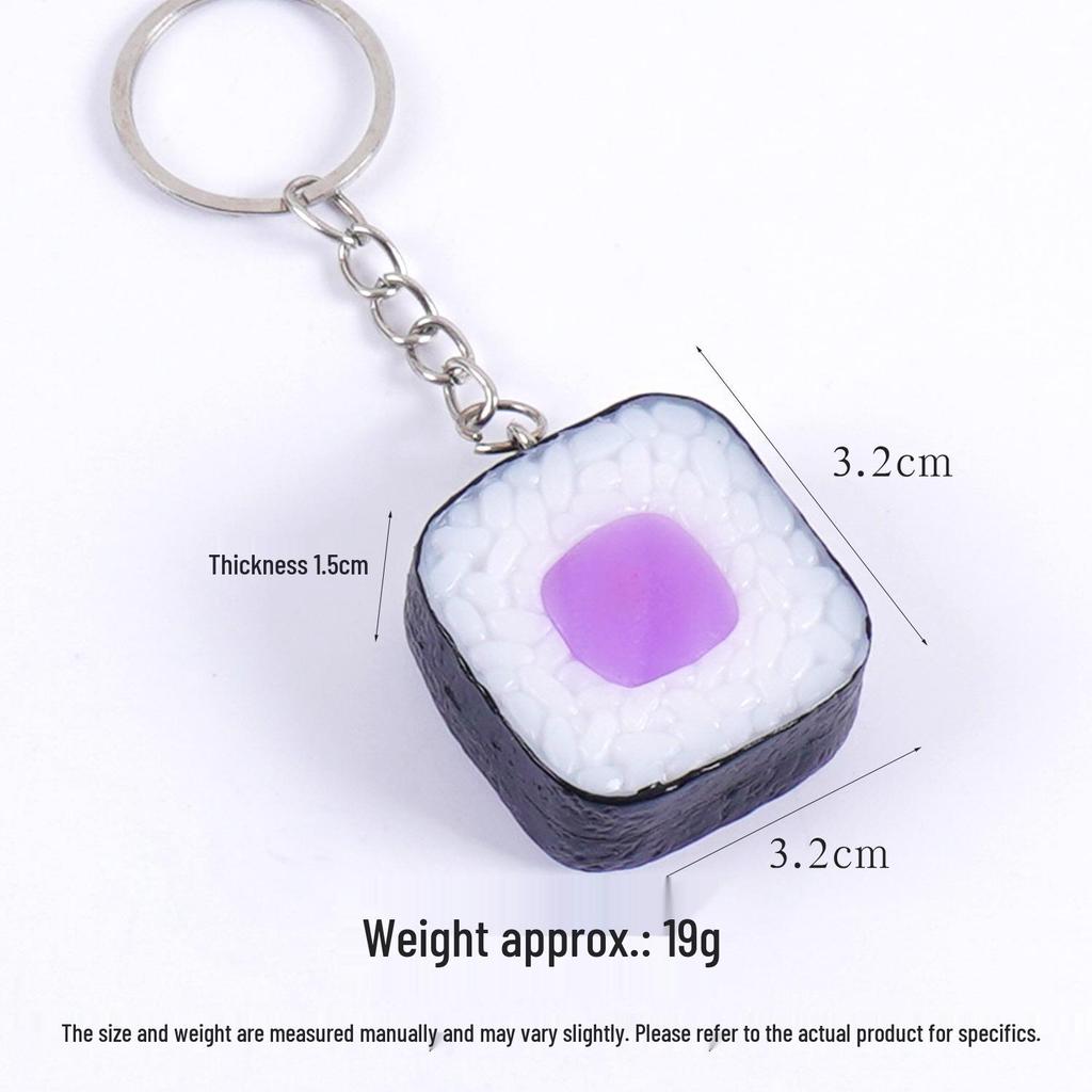 PVC Sushi Onigiri Keychain: Japanese Cuisine Nori-Wrapped Rice Bag Charm
