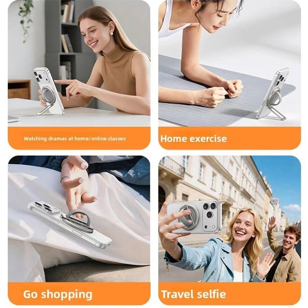 Skin-Friendly Magnetic Phone Stand Multi-Angle Adjustable Finger Phone Holder Hands-Free