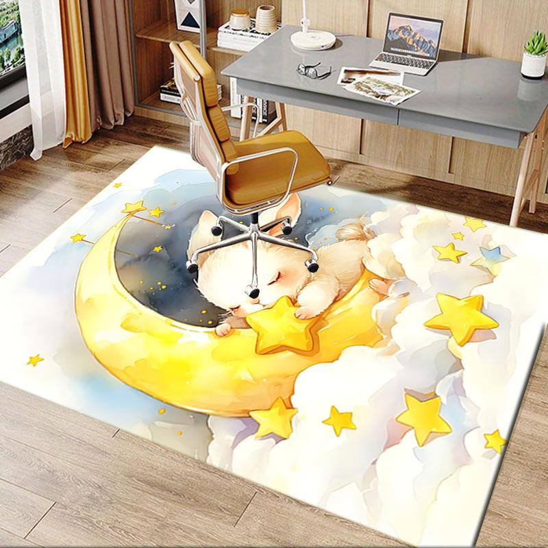 Charmante Sternennacht Stuhlmatte Büro Teppich für Heimdekoration, Geeignet für Wohnzimmer, Schlafzimmer und verschiedene Räume
