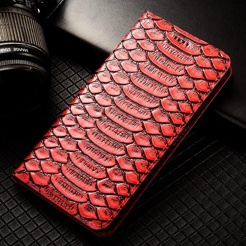 

Шкіряний фліп-кейс зі шкіри пітона для Samsung Galaxy S20 S21 S22 S23 S24 S25 S26 FE Plus Ultra Edge Обкладинка-гаманець S25 Ultra червоний