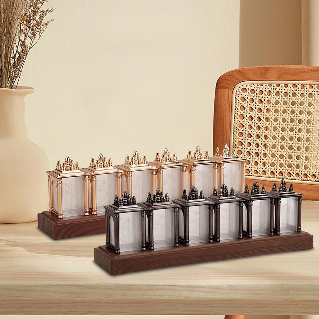 DIY Nixie Tube Clock Alarm Clock 5 Gears Brightness Adjustment LCD Screen Desk Clock for Home Bedside Living Room Bedroom Study