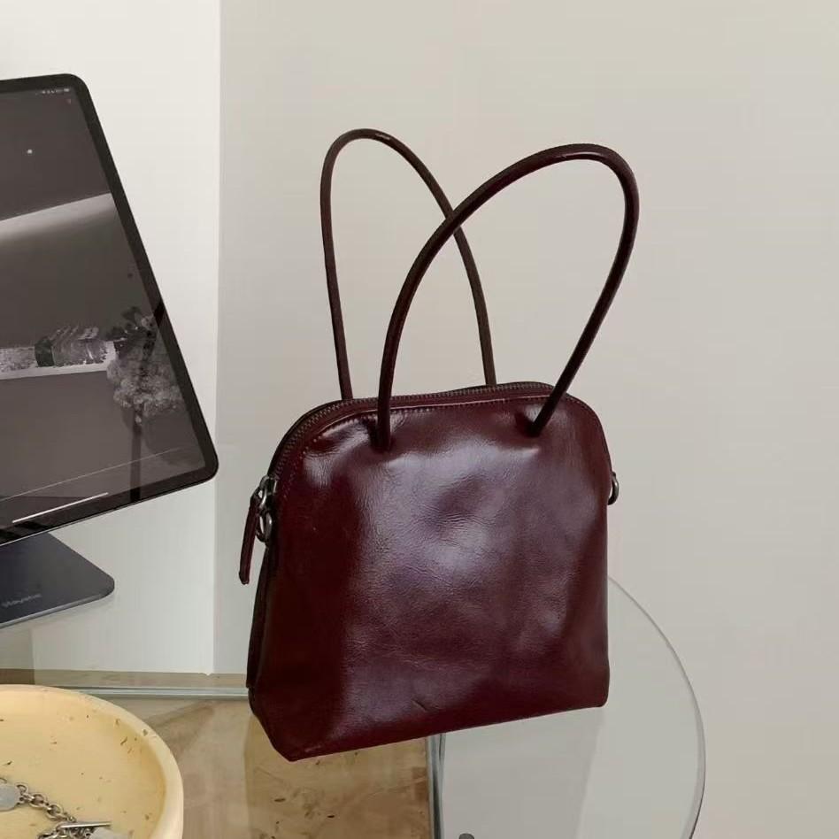 

Sheepskin Top Layer Cowhide Tote Bag 2025 And Simple Underarm High-end Handbag Women s Bag 20x7.5x19cm вино красного