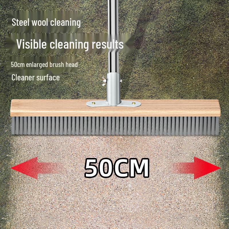 OIMG Long Handle Stainless Steel Wire Floor Cleaning Brush