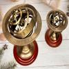 Set Of 2 Brass Armillary Sphere Astrolabe Nautical Marine Tabletop Globe  Sphere  Spherical 15.24 Cm and 20.32 Cm