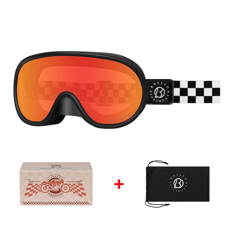 "Day-Night Dual-Use Retro Motorcycle Goggles: Color-Changing, Myopia-Compatible for Harley Helmets"