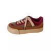 Red thick baseplate shoes women spring and autumn chic round head casual