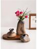 Chinese Retro Zen Ceramic Mini Vase for Green Plants and Flowers - Living Room Decoration Ornament