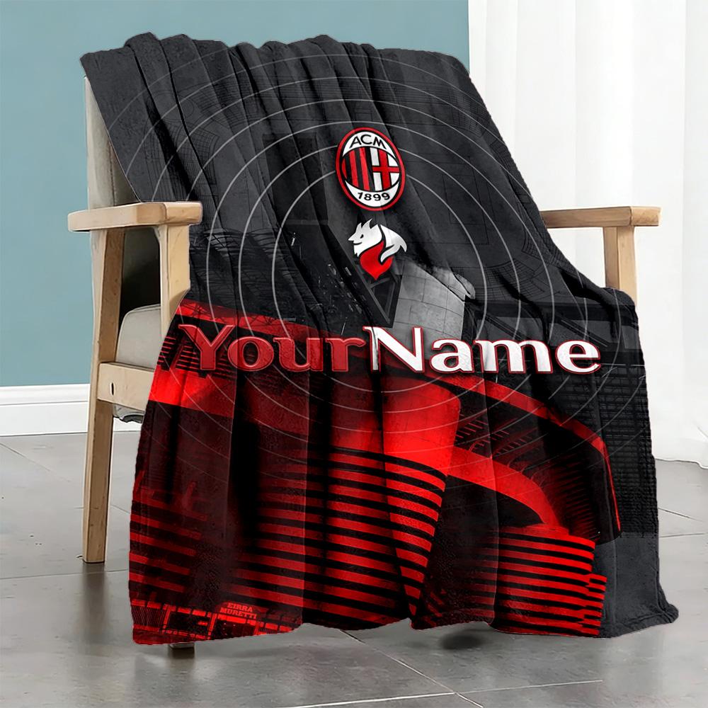 Ac Milan Personalized Name Blanket Gift Personalized Blanket Soft & Cozy for Seaside Home Decor Living Room Office Four Seasons Universal