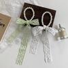 New Lace Pearl Tie Bag Collarbone Chain Necklace Fashion Scarf Premium Hair Band Hair Accessories Silk Scarf Ribbon