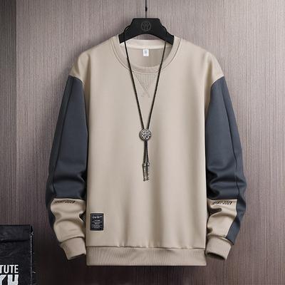 Heren trui met ronde hals, lente en herfst, casual pullover, shirt met lange mouwen