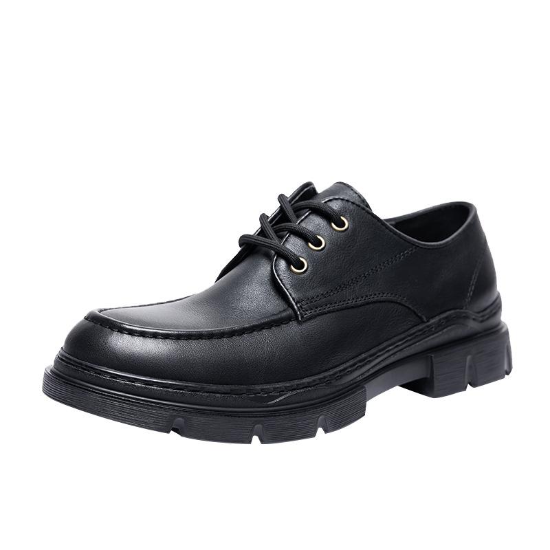 Trend Casual Tooling Shoes Fashion Platform Casual Leather Shoes Sewing Line Handmade Men'S Shoes Tide