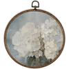 XBBMGG Vintage Hydrangea Wall Art Decor, Spring Grandma Aesthetic Round Wall Hanging Decor, Farmhouse Abstract Flower Circular Framed Canvas Prints