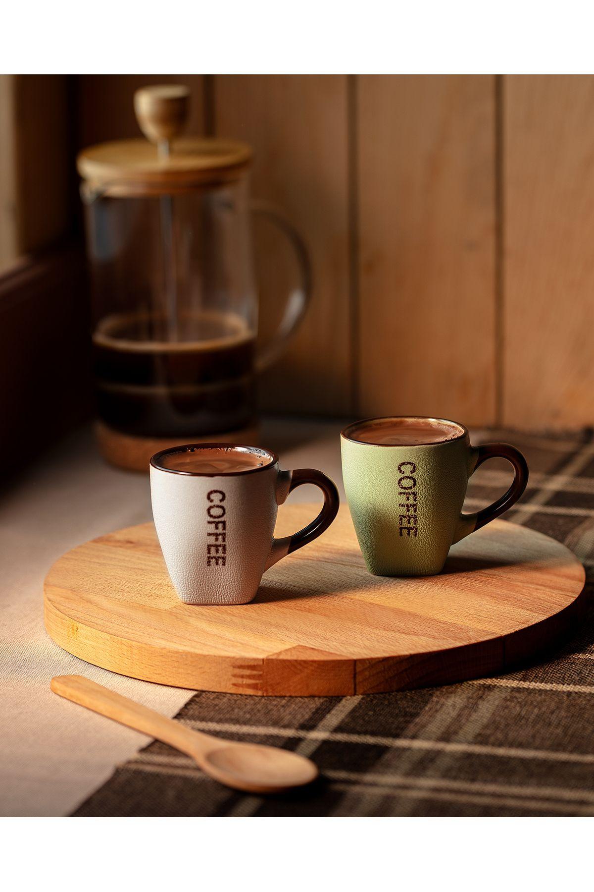 

Double Coffee Cup Coffee Cup Printed Written Ceramic Home Kitchen 2 Pcs зелёный/белый