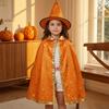 Star Pattern Wizard Cape Kids Cloak with Hat for Boys Girls, Halloween Witch Theme Role Play Costume Prop Party Cosplay Outfit, Fancy