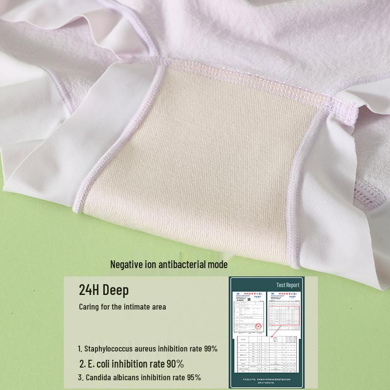 Women's Anti-Exposure Mid-Rise Cotton Briefs with Antibacterial Crotch - High Elasticity, Seamless, Comfortable Fit