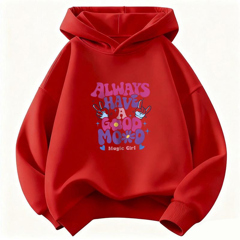 Letter Graphic Kids Hoodie Pullover Children's Sweatshirt Cute Harajuku Hoody for Boys Girls Autumn Casual Hoodies
