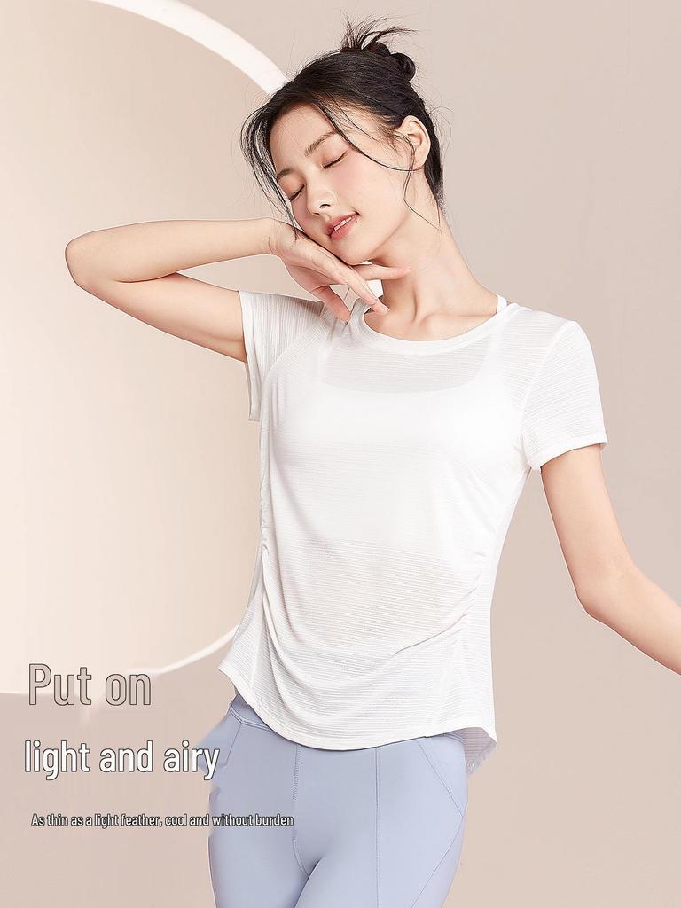 Women's Quick-Dry Loose-Fit Yoga & Running Short Sleeve Top