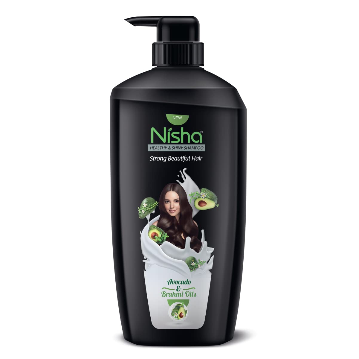 Nisha Avocado & Brahmi Shampoo For Strong Shiny Hair 650 ML Nourishing Daily Hair Care