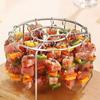 Air Fryer Special Grill Stainless Steel Round Hanging Skewer Rack 24/48 String Detachable Vertical Air Fryer Oven Barbecue Stand