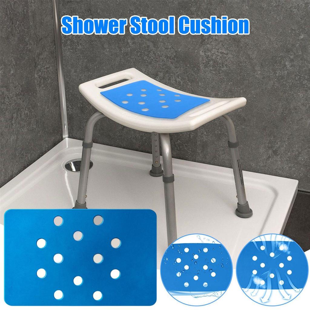 Bath Chair Pad with Adhesive Backing Non Slip Shower Seat Mat, Bathroom Shower Chair Cushion, Waterproof Soft Cover for Elderly
