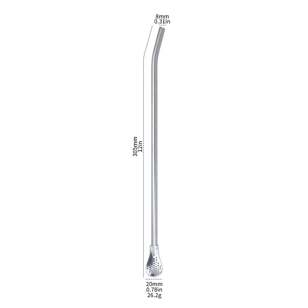 Stainless Steel Dual-Use Straw Spoon for Cocktails and Tea