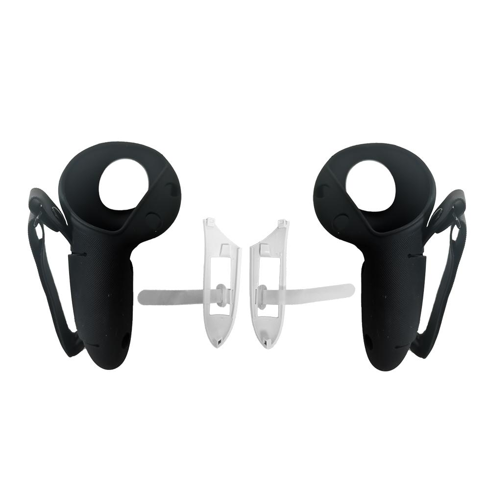 

С крышкой для замены батареи и ремешком на костяшки пальцев, силиконовый защитный чехол для контроллера Meta Quest 3/3S VR, аксессуар чёрный