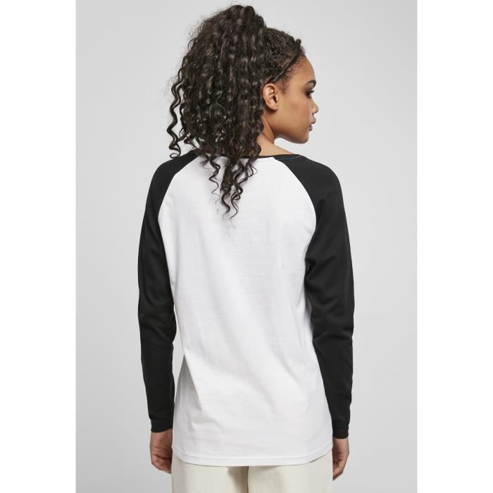 T-shirt Femme Manches Longues Urban Classics Blanc/noir