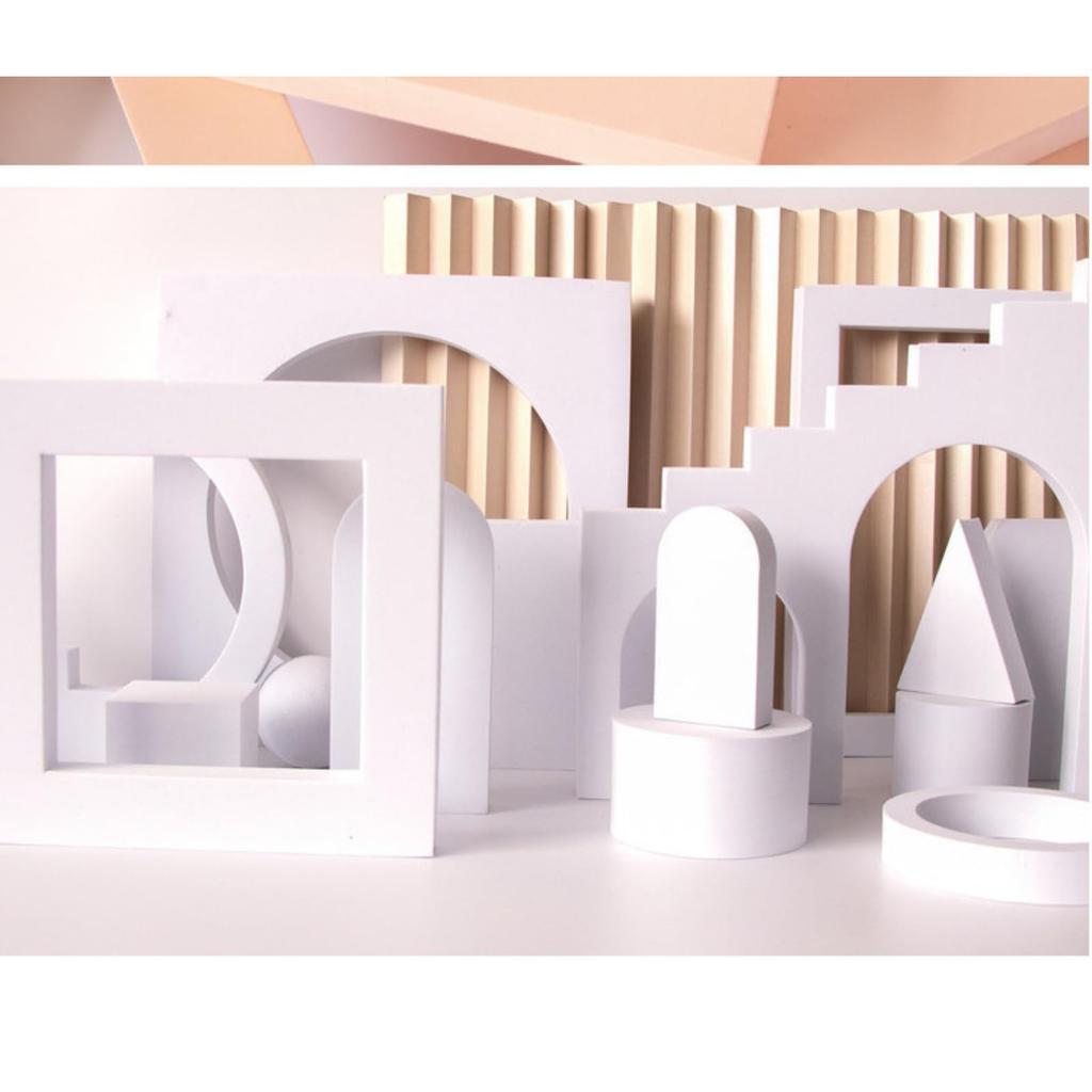 SELECOCO Lightweight EVA Photography Prop Set, Background for Jewelry, Cosmetics, White (C/Square)