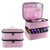 Nail Polish Storage Bag Essential Oil Bag Portable Cosmetic Nail Care Kit Nail Care Tool Storage Box Double Layer 30 Compartment
