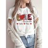 European Size Elegant Vacation Golden Leopard Print Red Black Gray White Plaid LOVE Letter Heart Graphic Breathable Crew Neck Short Sleeve T-Shirt
