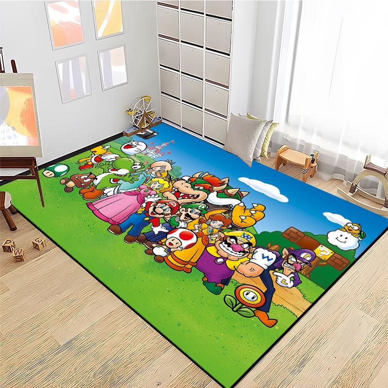 3D Cartoon Super Mario Bros Game HD Rug Area Carpet for Living Room Kids Bedroom Sofa Kitchen Decorate Child Non-slip Floor Mats