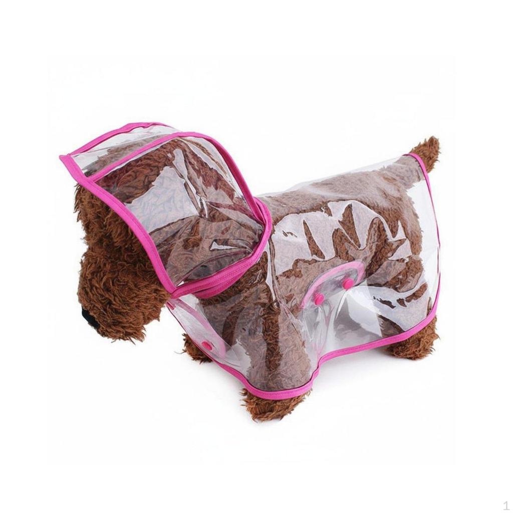 Transparent Dog Raincoat Waterproof Clear Rain Jacket Easy to Wear Pet Cape for Dogs,