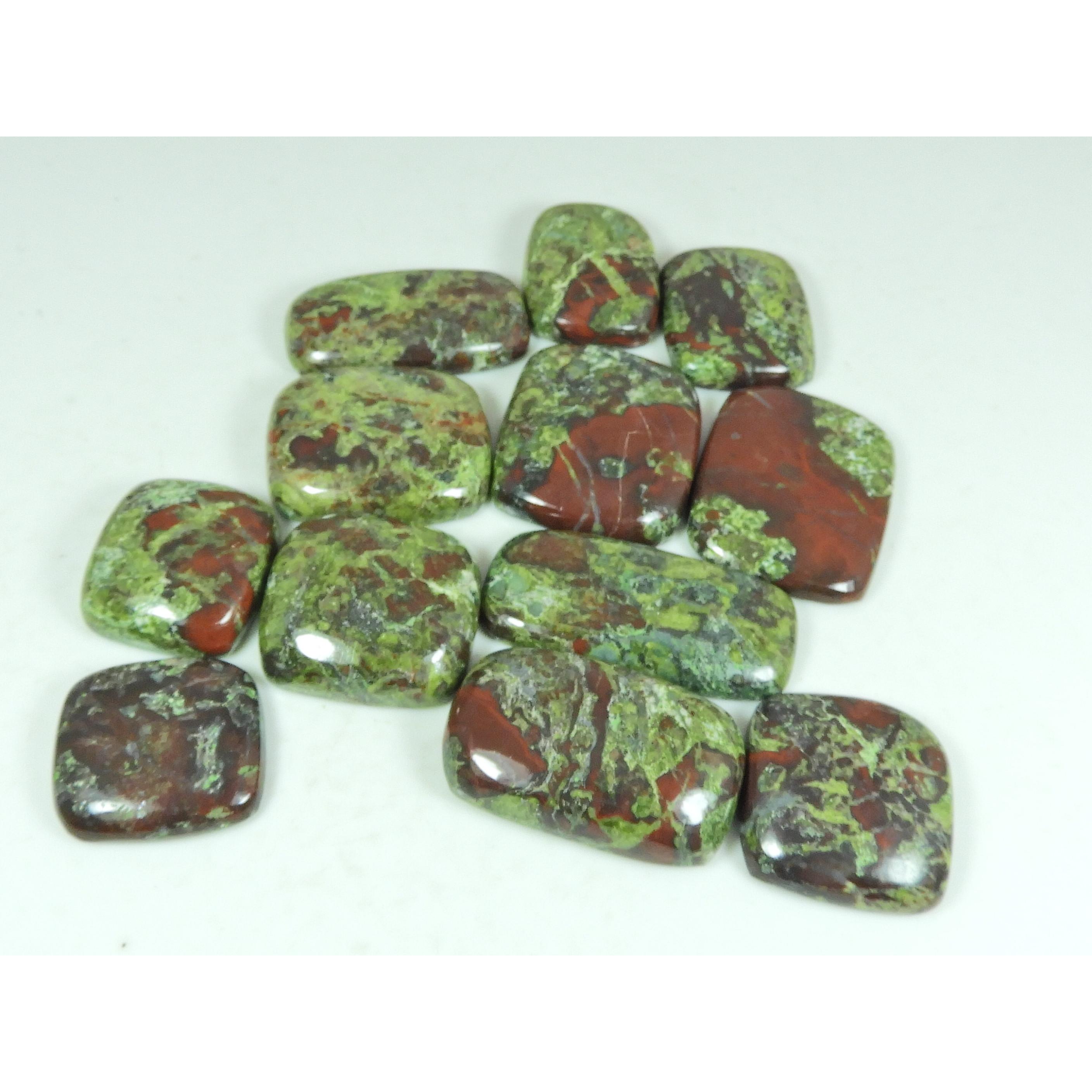 

20-34MM Natural Dragon Jasper Cabochon loose Gemstone 12Pcs Lot 400Cts. SY-510