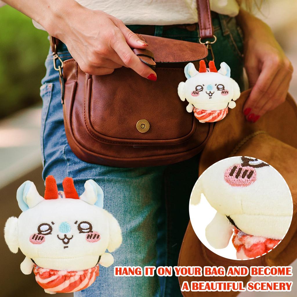 Kreslená roztomilá bábika plyšová hračka kľúčenka malý prívesok