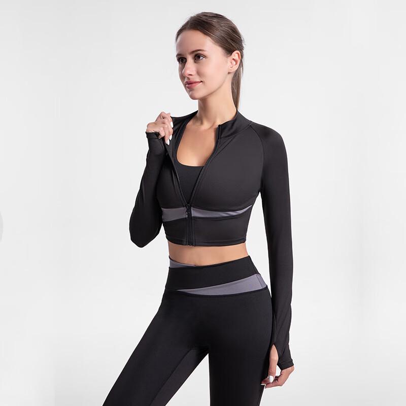 Women's Color Block Crop Sports Yoga Top